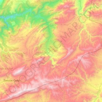 Zaouiat Ahansal topographic map, elevation, terrain