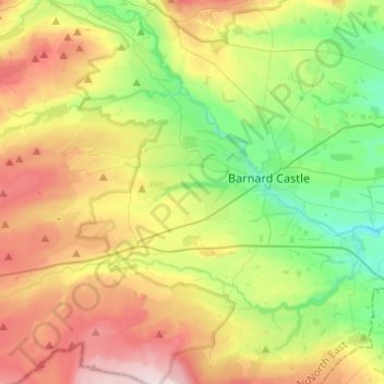 Lartington topographic map, elevation, terrain