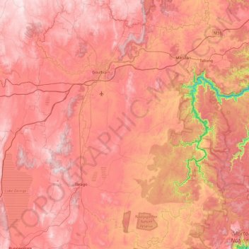 Goulburn Mulwaree Council topographic map, elevation, terrain