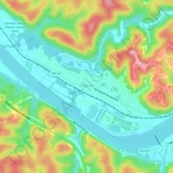 Eleanor topographic map, elevation, terrain