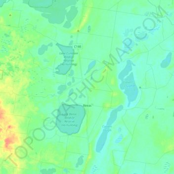 Beeac topographic map, elevation, terrain