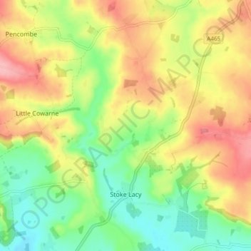 Stoke Lacy topographic map, elevation, terrain