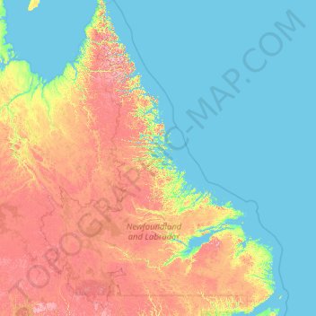 Labrador topographic map, elevation, terrain