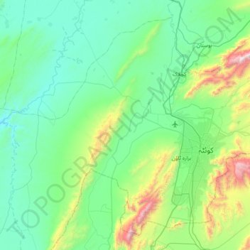 Quetta Saddar Tehsil topographic map, elevation, terrain