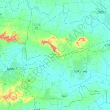 Hatkanangle topographic map, elevation, terrain