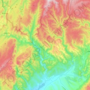 Bozovici topographic map, elevation, terrain