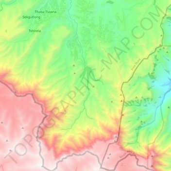 Maluti-a-Phofung Ward 20 topographic map, elevation, terrain
