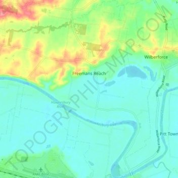 Freemans Reach topographic map, elevation, terrain