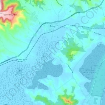 Berry topographic map, elevation, terrain
