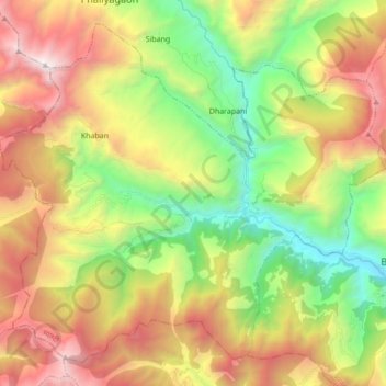 Malika topographic map, elevation, terrain