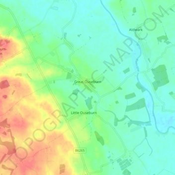 Great Ouseburn topographic map, elevation, terrain