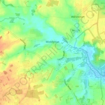 Middleton topographic map, elevation, terrain