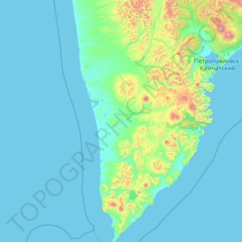 Усть-Большерецкий район topographic map, elevation, terrain