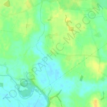 Great Langton topographic map, elevation, terrain