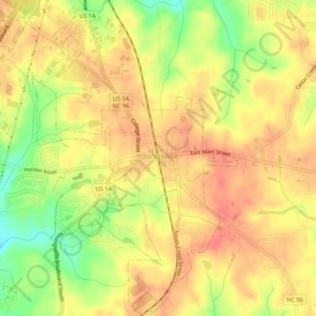 Youngsville topographic map, elevation, terrain