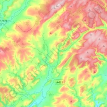 Cynwyl Gaeo topographic map, elevation, terrain