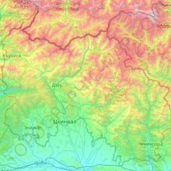 Georgia topographic map, elevation, terrain