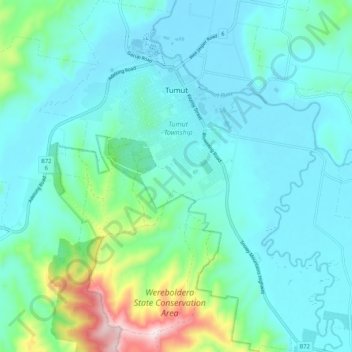 Tumut topographic map, elevation, terrain