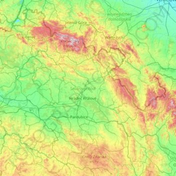 Northeast topographic map, elevation, terrain