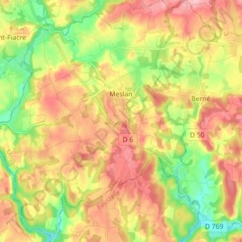 Meslan topographic map, elevation, terrain