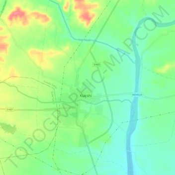 Kukshi topographic map, elevation, terrain