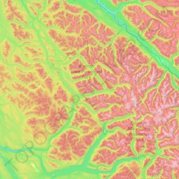 Area C (Bowron Lake/Barlow Creek/Barkerville) topographic map, elevation, terrain