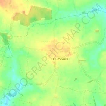 Guestwick topographic map, elevation, terrain