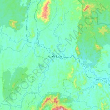 Sungai Jelai topographic map, elevation, terrain