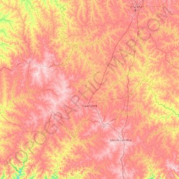 Tupanciretã topographic map, elevation, terrain