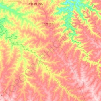 Independência topographic map, elevation, terrain