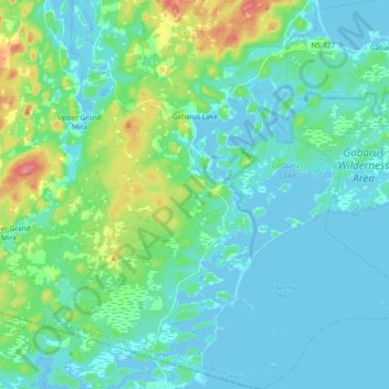 Gabarus Lake topographic map, elevation, terrain