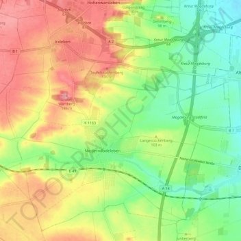 Niederndodeleben topographic map, elevation, terrain