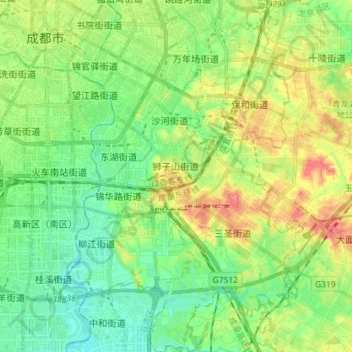 Jinjiang District topographic map, elevation, terrain