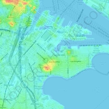 South Boston topographic map, elevation, terrain