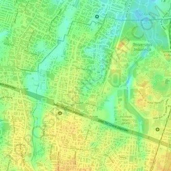 Kukusan topographic map, elevation, terrain