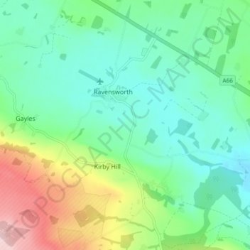 Ravensworth topographic map, elevation, terrain