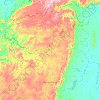 São João d'Aliança topographic map, elevation, terrain