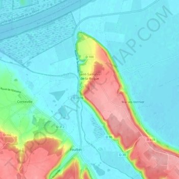 Saint-Samson-de-la-Roque topographic map, elevation, terrain