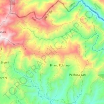 Malika topographic map, elevation, terrain