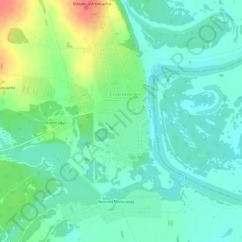 Spasskoe topographic map, elevation, terrain