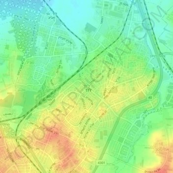 Lod topographic map, elevation, terrain