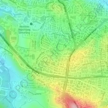 Karangrejo topographic map, elevation, terrain