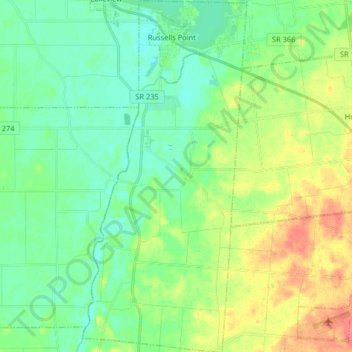 Logan County topographic map, elevation, terrain