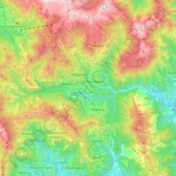 Enna topographic map, elevation, terrain