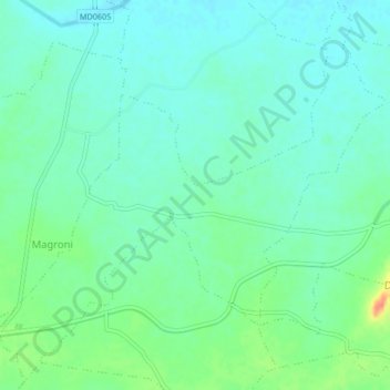Magrauni topographic map, elevation, terrain