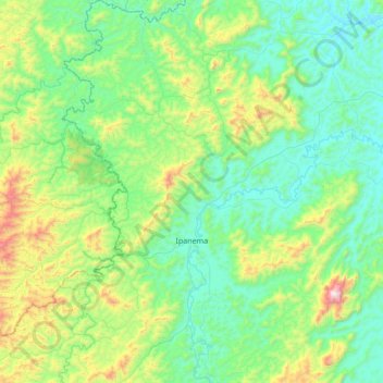 Ipanema topographic map, elevation, terrain