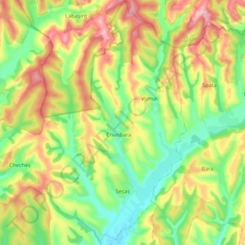 Secaș topographic map, elevation, terrain