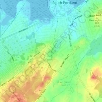 Hinckley Park topographic map, elevation, terrain