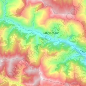 Mangala topographic map, elevation, terrain