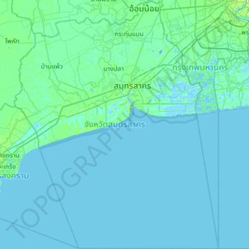 Samut Sakhon Province topographic map, elevation, terrain